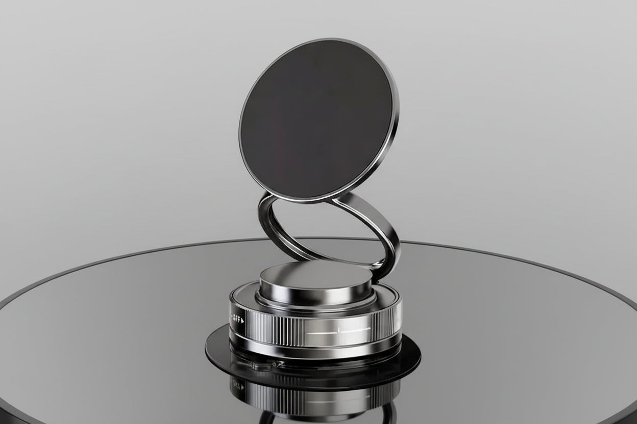 Silver trophy with a reflective surface on a white background